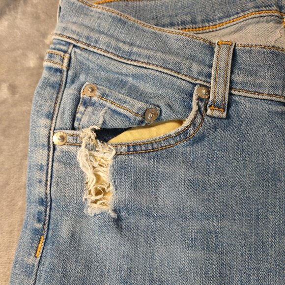 Rag & Bone Womens Skinny Jeans 27 Blue Distressed Raw Hem Denim Casual - Picture 6 of 12